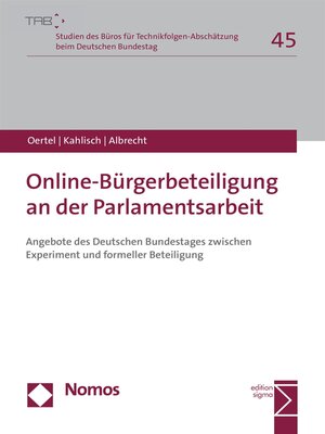 cover image of Online-Bürgerbeteiligung an der Parlamentsarbeit